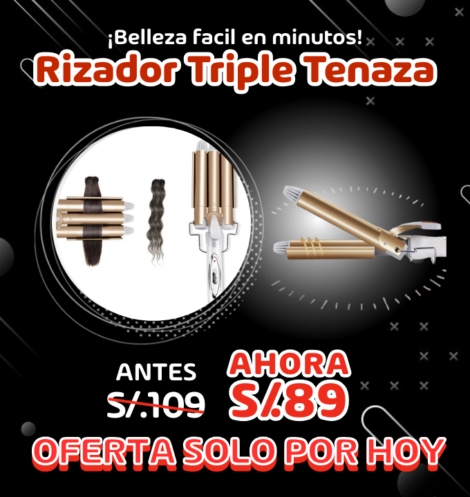 Rizador Triple Tenaza para Cabello